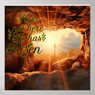 Er ist nicht hier. Er ist aufgestanden. Ostern. Poster