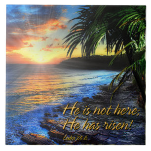 Er ist nicht hier; Er ist gestiegen! Luke-24:6 Fliese
