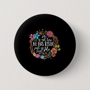 Er ist nicht hier, so wie er Christus gesagt hat. Button