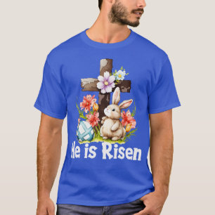 Er ist Niedliches, sonniges Christentum-Kreuz T-Shirt