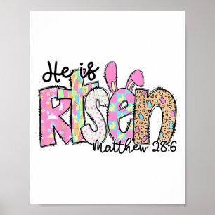 Er ist Ostern Hase Christliches Kreuz Frohen Oster Poster
