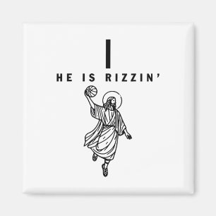 Er ist Ostern Jesus Bysketbyll Christlich Rel Magnet