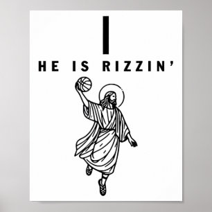 Er ist Ostern Jesus Bysketbyll Christlich Rel Poster