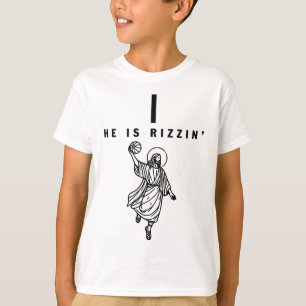 Er ist Ostern Jesus Rizzin Bysketbyll Christlich R T-Shirt