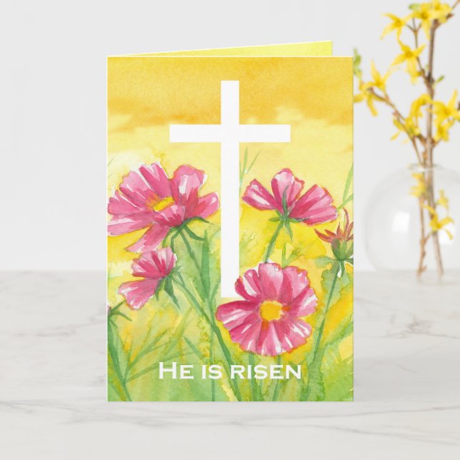 Er ist religiös Christlich durch die Blume riskier Karte (Gelbe Blume)
