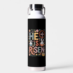 Er ist Rised Jesus Floral Niedlich Ostern Sonnenka Trinkflasche
