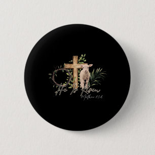 Er ist Rised Schaflammkreuz Jesus Christliche Este Button