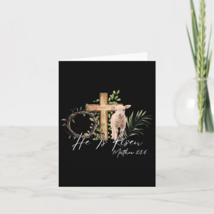 Er ist Rised Schaflammkreuz Jesus Christliche Este Karte