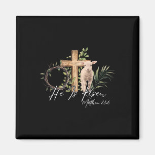 Er ist Rised Schaflammkreuz Jesus Christliche Este Magnet