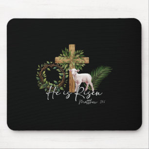 Er ist Rised Schaflammkreuz Jesus Christliche Este Mousepad