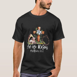 Er ist Rised Schaflammkreuz Jesus Christliche Este T-Shirt