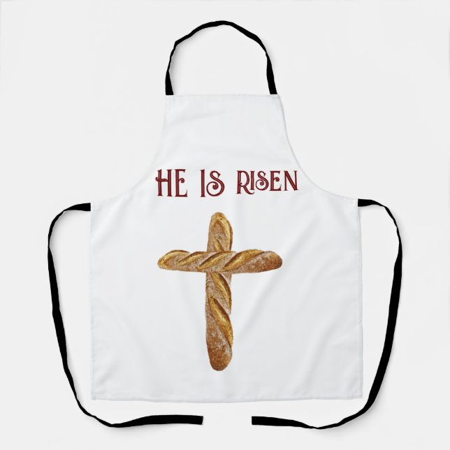 Er ist Rised Schürze, Osterkost Schürze, Ostküche Schürze (Vorderseite)