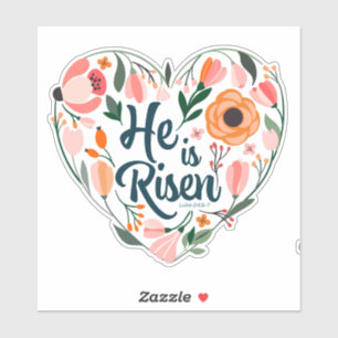 Er ist Risen Boho Christlich Herzmotiv Inspiration Aufkleber