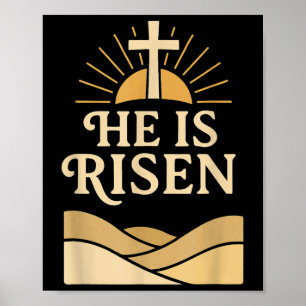 Er ist Risen - Christlich Ostern mit Cross & amp; Poster