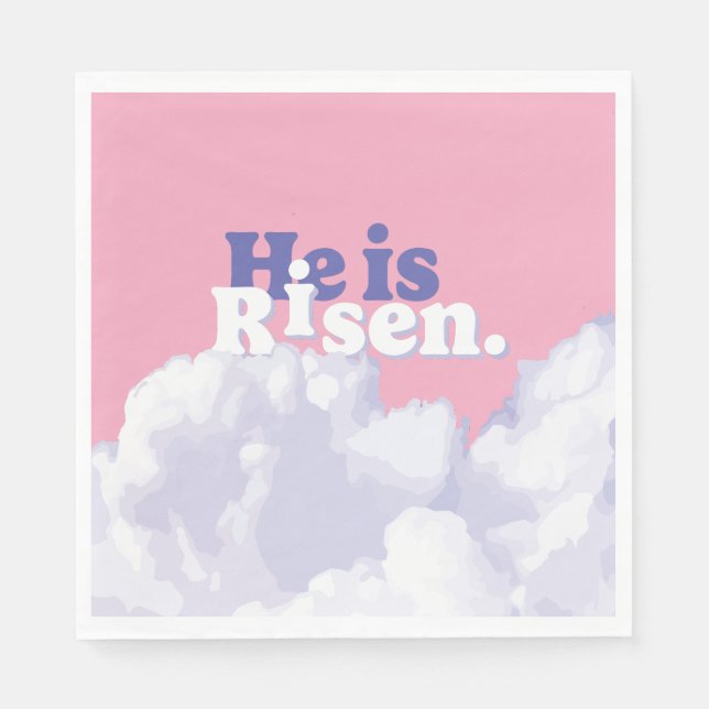 Er ist Risen Clouds OsterNapkins Serviette (Vorderseite)