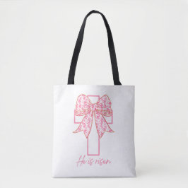 Er ist Risen, Croquette Bow Pink Floral Tasche