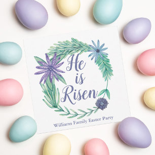 Er ist Risen Elegant Religious Osterfeier Party Br Einladung