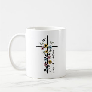 Er ist Risen Floral Cross Happy Oaster Kaffeetasse