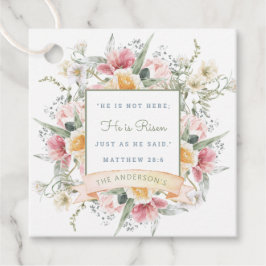 Er ist Risen Floral Scripture Oster Auferstehung Geschenkanhänger