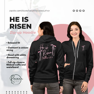"Er ist Risen" Frauen Bella+Leinwand Full-Zip Hood Hoodie