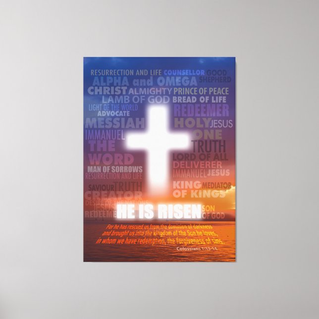 Er ist Risen Leinwanddruck (Vorderseite)