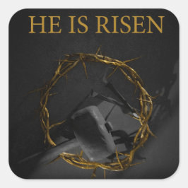 Er ist Risen Quadratischer Aufkleber