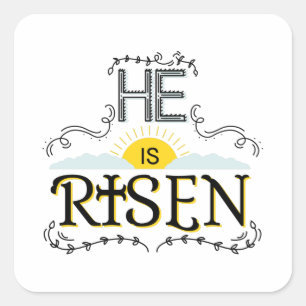 Er ist Risen Quadratischer Aufkleber