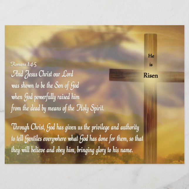 Er ist Risen - Religiöse Osterbibel Verse Flyer (Vorne)