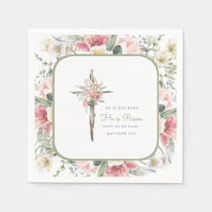 Er ist Risen Spring Floral Cross Serviette