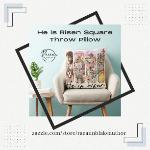Er ist Risen Square Throw Kissen