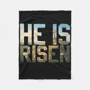 Er ist riskiert Wildblume kreuzen Jesus Christlich Fleecedecke