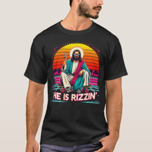 Er ist Rizzen Jesus hat Rizzen Skateboarden Christ T-Shirt