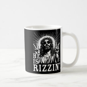 Er ist Rizzin Christian Cross Jesus Bibelvers Hap Kaffeetasse