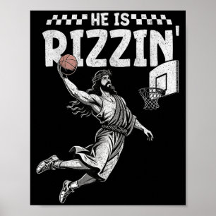 Er ist Rizzin Christian Jesus spielt Basketball Ea Poster