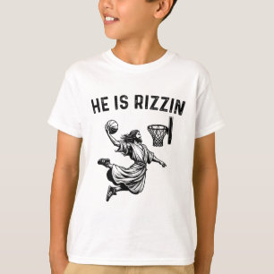 Er ist Rizzin Jesus Bysketbyll Christlich Religiös T-Shirt
