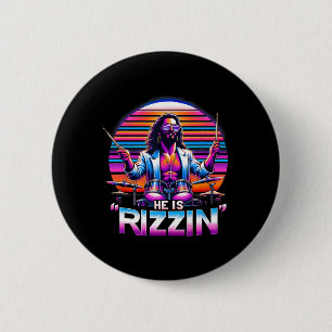 Er ist Rizzin' Jesus hat Rizzen Lustiger Ostern Ch Button