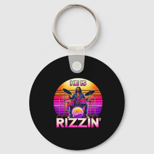 Er ist Rizzin' Jesus hat Rizzen Retro Christliches Schlüsselanhänger
