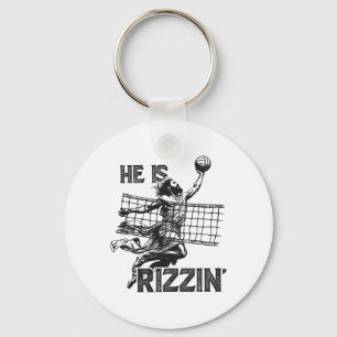Er ist rizzin lustig Jesus spielt Volleybyll Spiel Schlüsselanhänger