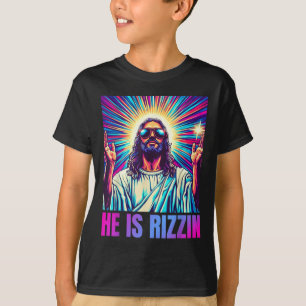 Er ist Rizzin lustigen Jesus Meme Christlichen Män T-Shirt