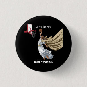 Er ist Rizzin lustigen Jesus spielen Basketball Re Button