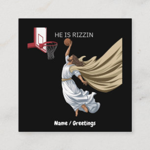 Er ist Rizzin lustigen Jesus spielen Basketball Re Quadratische Visitenkarte