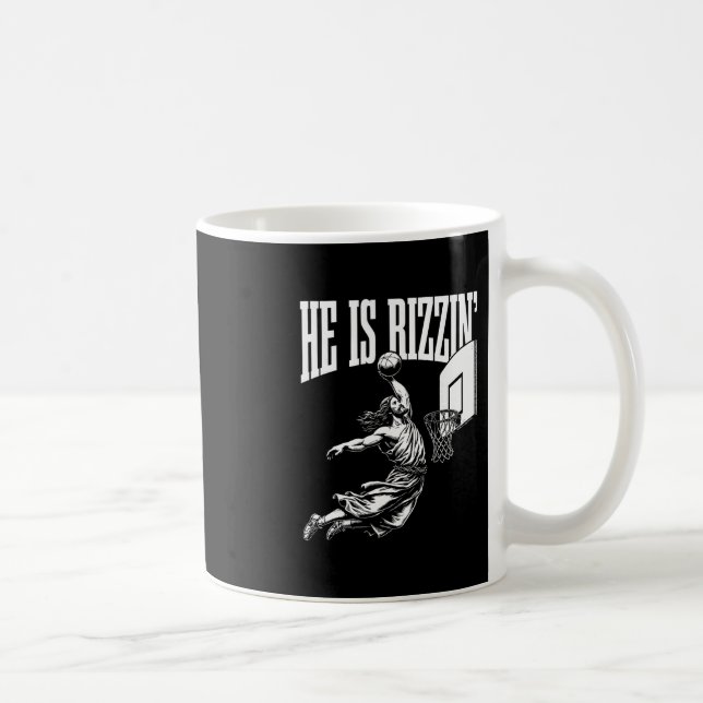 Er ist Rizzin lustiges Oster-Rizz-Meme-Sketll  Kaffeetasse (Rechts)