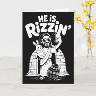 Er ist Rizzin Osterkarte Gen Z Christliches Meme Karte