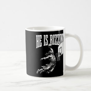 Er ist Rizzin Spaß Jesus Basketball Meme Tank Top Kaffeetasse