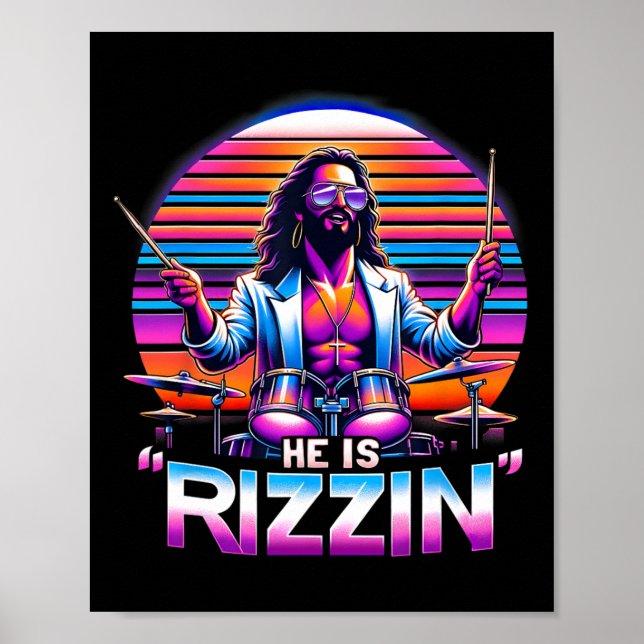 Er ist Rizzins Jesus hat den lustigen Osterhorsten Poster (Vorne)