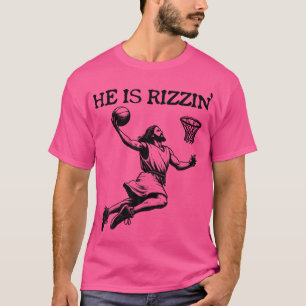 Er ist Rizzins lustiger Jesus, der Basketball-Chri T-Shirt