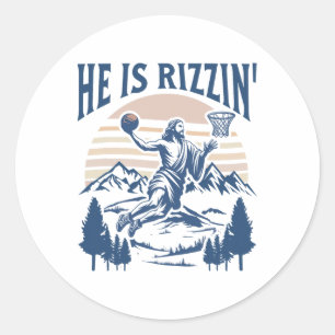 Er ist Rizzinser Osterfeier Jesus Christlicher Gla Runder Aufkleber