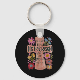 Er ist zu Christlichen Ostern Boho Floral Schlüsselanhänger