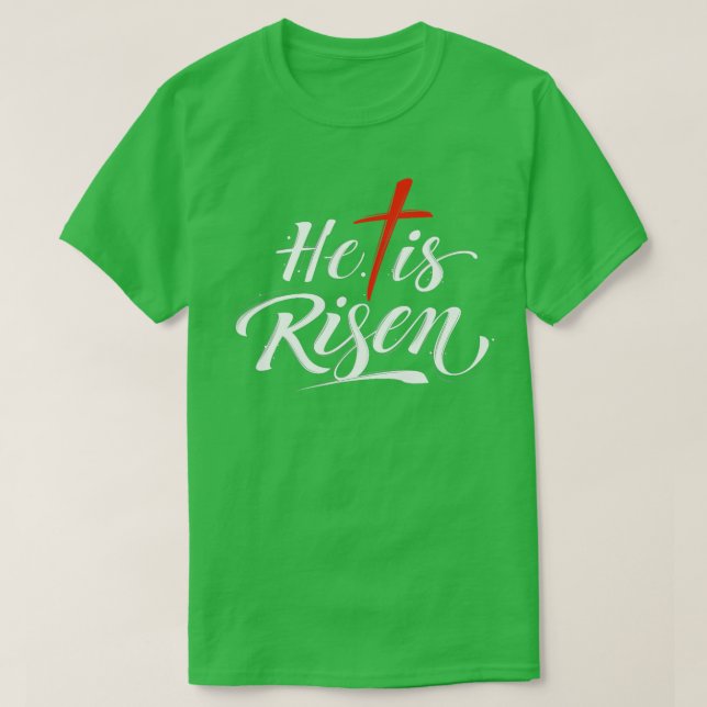 Er ist zu Ostern Jesus auferstanden T-Shirt (Design vorne)