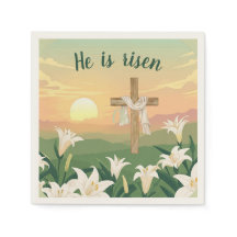 Er ist zu Ostern Sonnenaufgang Papier Napkin
